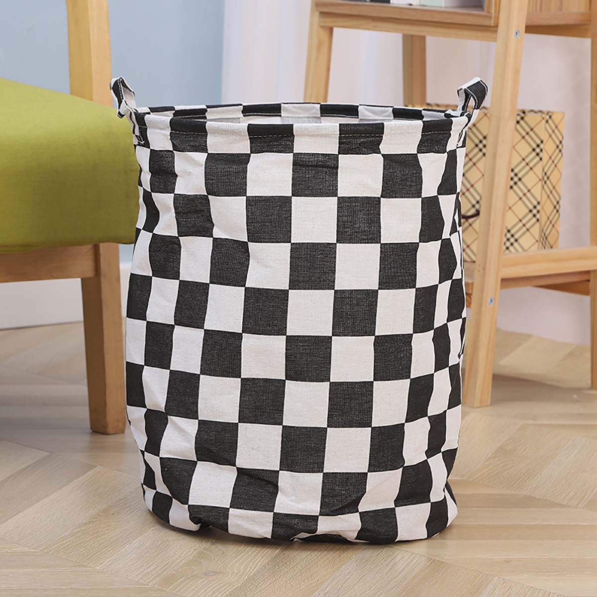 Modern Plaid Canvas Storage Ba - Baby Nursery Basket recension och pris